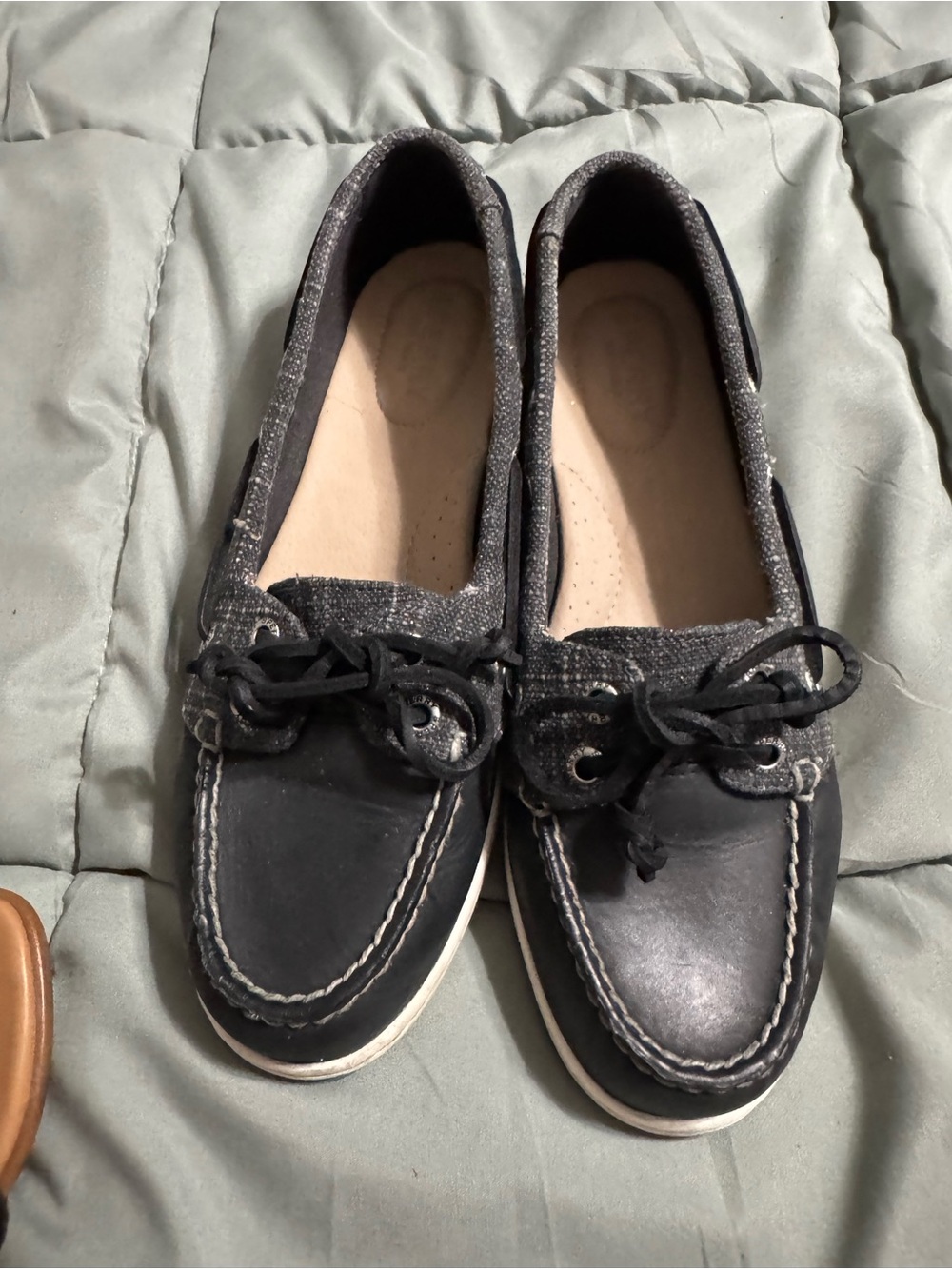 Sperry Black Women's Lace-Up Boat Moccasins